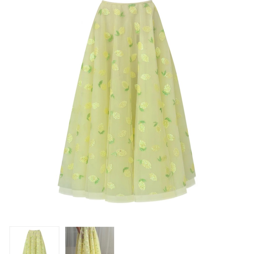 Lirika Matoshi Lemon Pattern Maxi Skirt